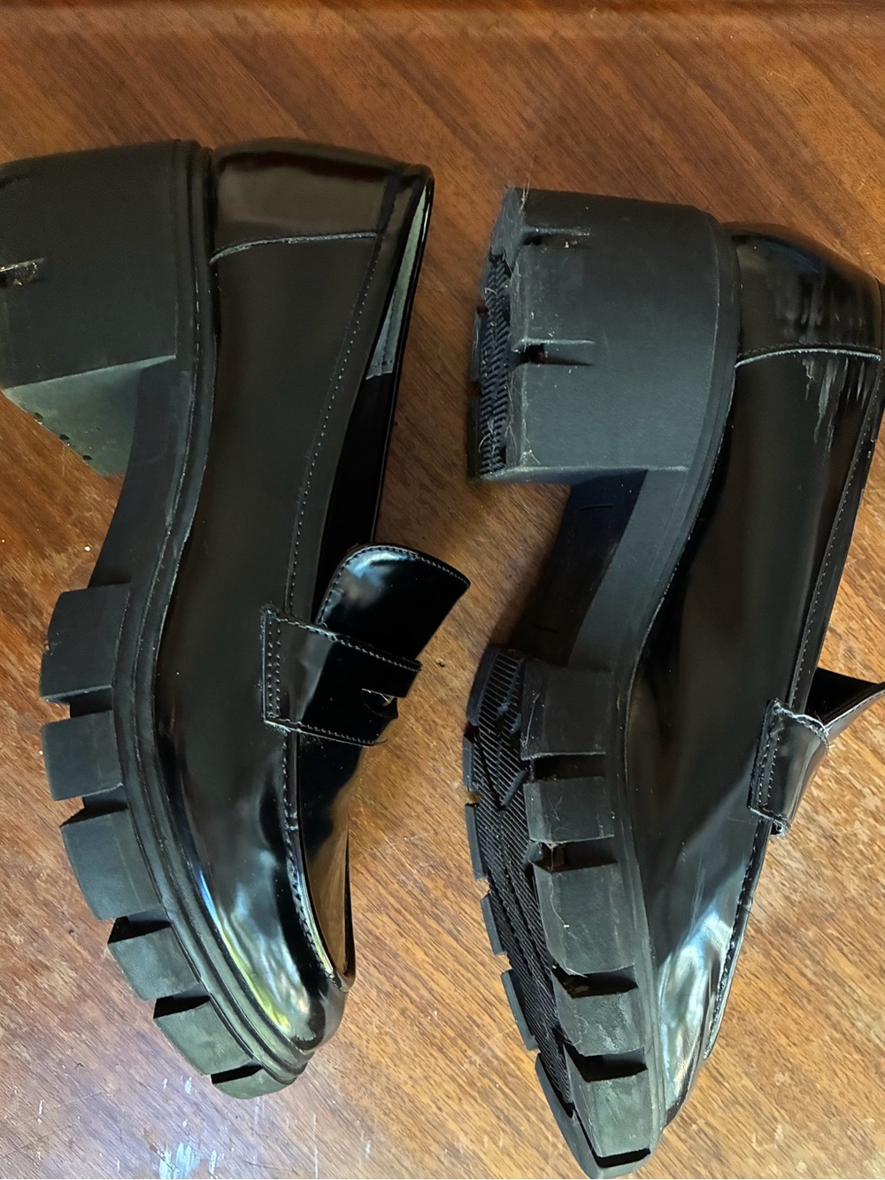 Sincerely Jules Dylan Black Patent Lug Sole Loafers
